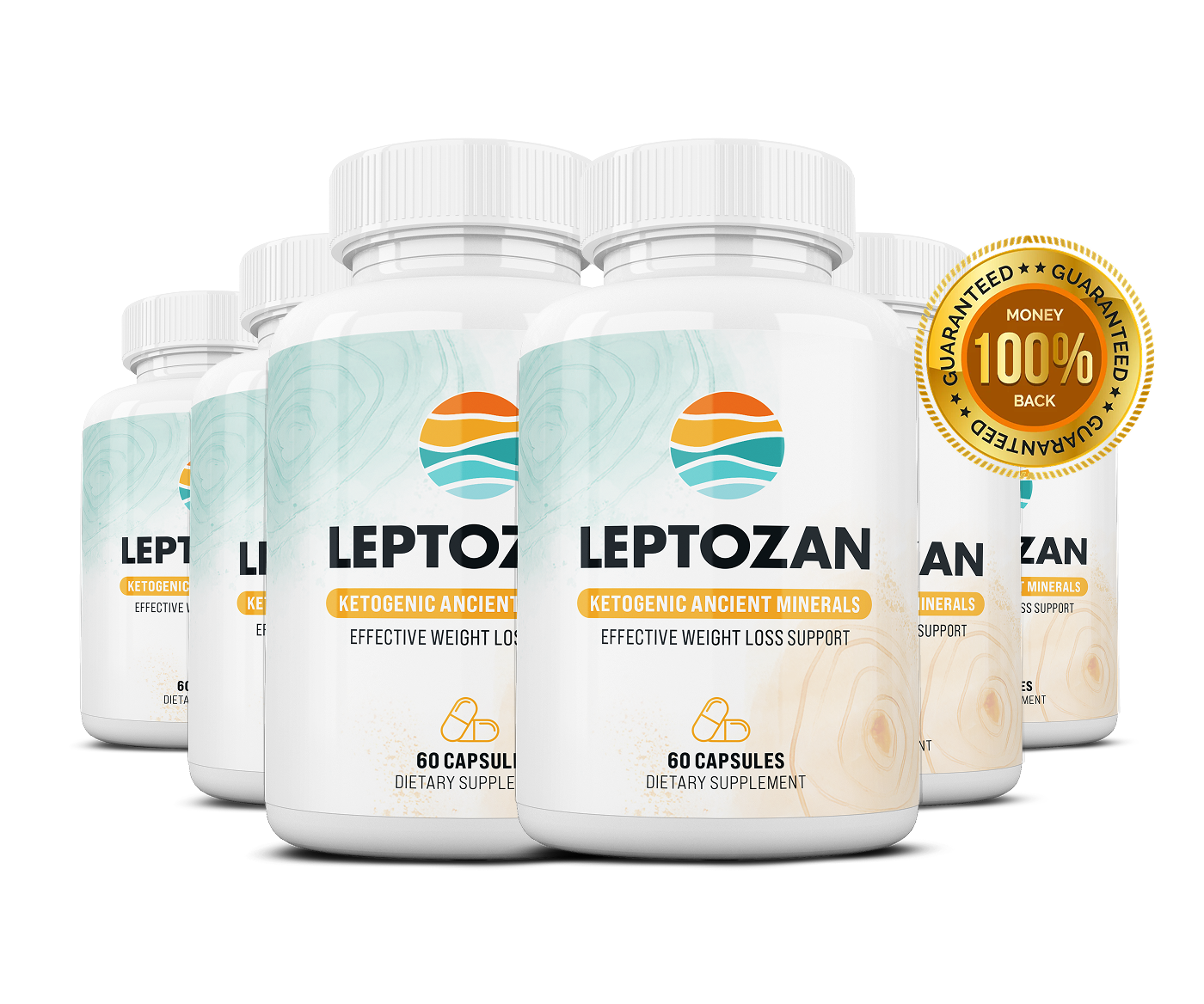 Leptozan six bottles with banner